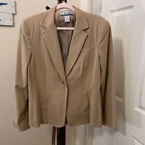 Khaki Cotton Spandex Blazer